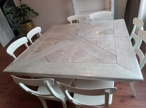 Hele mooie landelijke eettafel., Huis en Inrichting, Complete eetkamers, Zo goed als nieuw, Ophalen