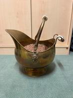 Antieke ketel kolenkit /helm kit koper delftsblauw porselein, Antiek en Kunst, Antiek | Koper en Brons, Ophalen, Koper