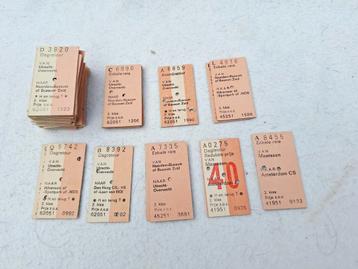 Verzameling oude NS treinkaartjes van rond 1980 beschikbaar voor biedingen