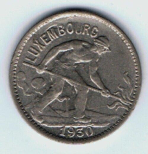 23-604 Luxemburg 50 centimes 1930, Ophalen of Verzenden, Overige landen, Losse munt