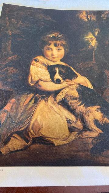 Meisje met hond (print op linnen) beschikbaar voor biedingen