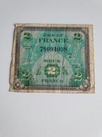 Frans biljet van 2 Francs, 1944, Ophalen of Verzenden, Frankrijk, Los biljet