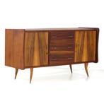 Vintage mid century dressoir in walnoot met drie lades, Ophalen of Verzenden
