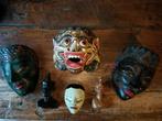 Kleine Verzameling van 4 Maskertjes en 2 Javaanse kopjes, Ophalen of Verzenden