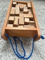 Blokkenkar, Kinderen en Baby's, Speelgoed | Houten speelgoed, Ophalen of Verzenden, Gebruikt, Duw- of Trekspeelgoed