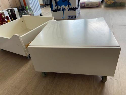 Opberglades op wieltjes (voor bv onder het bed), Doe-het-zelf en Verbouw, Kratten en Dozen, Gebruikt, Minder dan 35 cm, 60 cm of meer