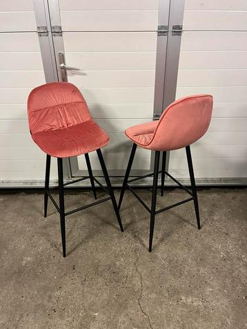 16 stuks nieuwe velvet roze horeca restaurant barkrukken beschikbaar voor biedingen