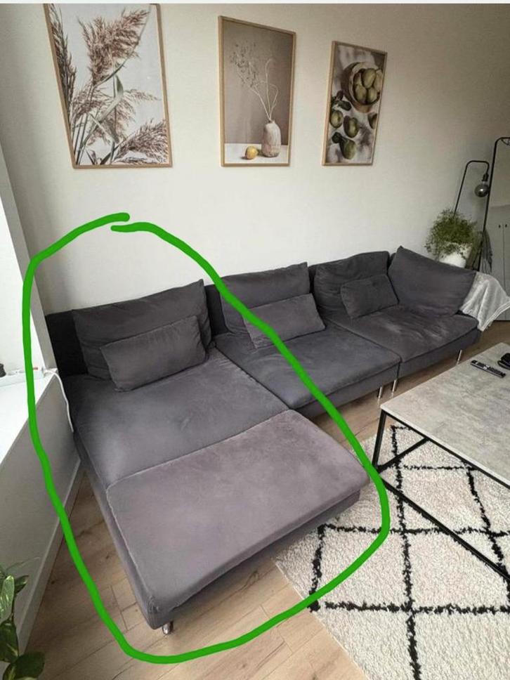 Soderhamn chaise longue zonder rugkussens, wel de hoezen., Huis en Inrichting, Banken | Sofa's en Chaises Longues, Gebruikt, Stof