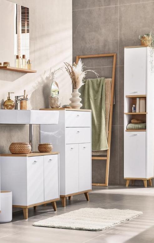 Badkamermeubel set van 3, Huis en Inrichting, Badkamer | Badkamermeubels, Zo goed als nieuw, (Half)hoge kast, 150 tot 200 cm, 50 tot 100 cm