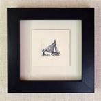 Etsje van Erasmusbrug, Rotterdam met 3D lijstje 10x10 cm, Minder dan 50 cm, Oorspronkelijke maker, Nieuw, Ophalen of Verzenden