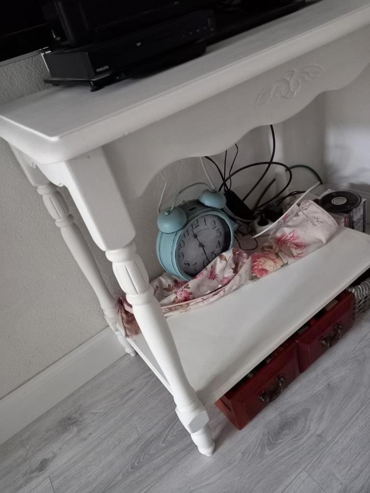 Brocante sidetable/kast/wit, Antiek en Kunst, Curiosa en Brocante, Ophalen