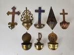 Acht wijwaterbakjes, messing, Frankrijk, veel eind 19e eeuw, Antiek en Kunst, Ophalen of Verzenden