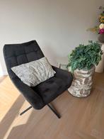 Draaifauteuil donker bruin stof, Huis en Inrichting, Ophalen, Gebruikt, 75 tot 100 cm, Hotel chique