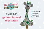 Geboortebord Giraf groen geboorteborden huren jongen, meisje, Ophalen, Zo goed als nieuw, Geboortebord
