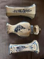 Hand geschilderde delfst blauwe vazen set, Antiek en Kunst, Antiek | Goud en Zilver, Ophalen