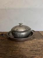 Antieke tinnen pot met schaal kurz edelstin, Antiek en Kunst, Antiek | Tin, Ophalen of Verzenden