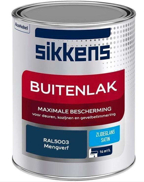 Sikkens Buitenlak - Verf - Zijdeglans - RAL5003 - 1Ltr., Doe-het-zelf en Verbouw, Verf, Beits en Lak, Nieuw, Verf, Minder dan 5 liter