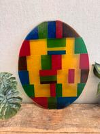 Glas kunst ei ovaal stijl Mondriaan, Antiek en Kunst, Antiek | Glas en Kristal, Ophalen of Verzenden