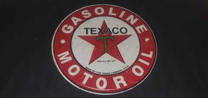 Texaco Benzine Wandbord - 20cm, Verzamelen, Automerken, Motoren en Formule 1, Nieuw, Auto's, Ophalen of Verzenden