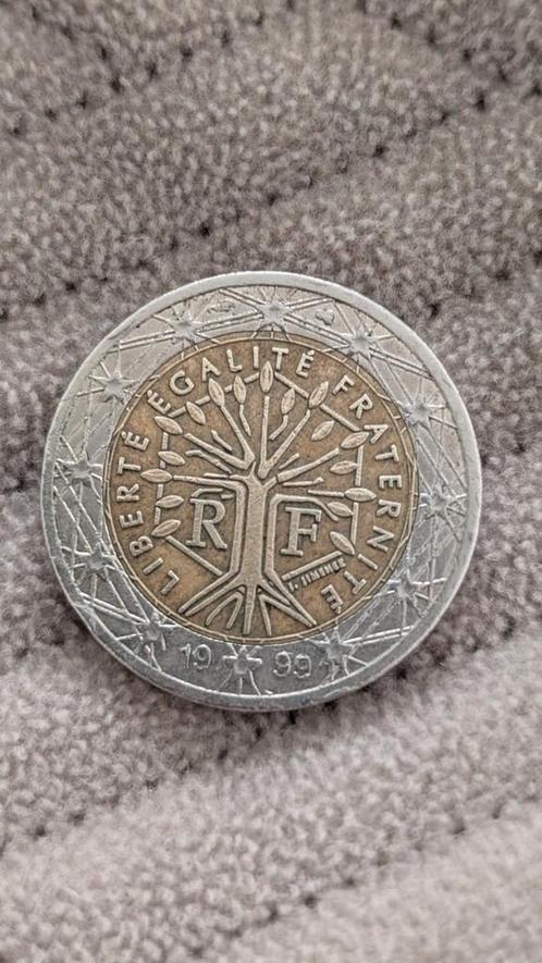 Zeldzame 2 Euro Munt Frankrijk 1999, Postzegels en Munten, Munten | Europa | Euromunten, 2 euro, Frankrijk, Ophalen of Verzenden