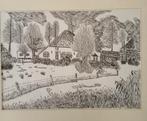 Boerderij Tekening, Antiek en Kunst, Kunst | Tekeningen en Foto's, Ophalen of Verzenden
