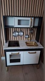 Ikea Duktig Speelkeuken gepimpt zwart goud marmer, Ophalen, Gebruikt, Hout, Speelkeuken
