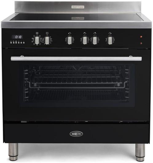 BORETTI MFBI901ZW INDUCTIEFORNUIS (SHOWMODEL), Witgoed en Apparatuur, Fornuizen, Zo goed als nieuw, Vrijstaand, Inductie, 5 kookzones of meer