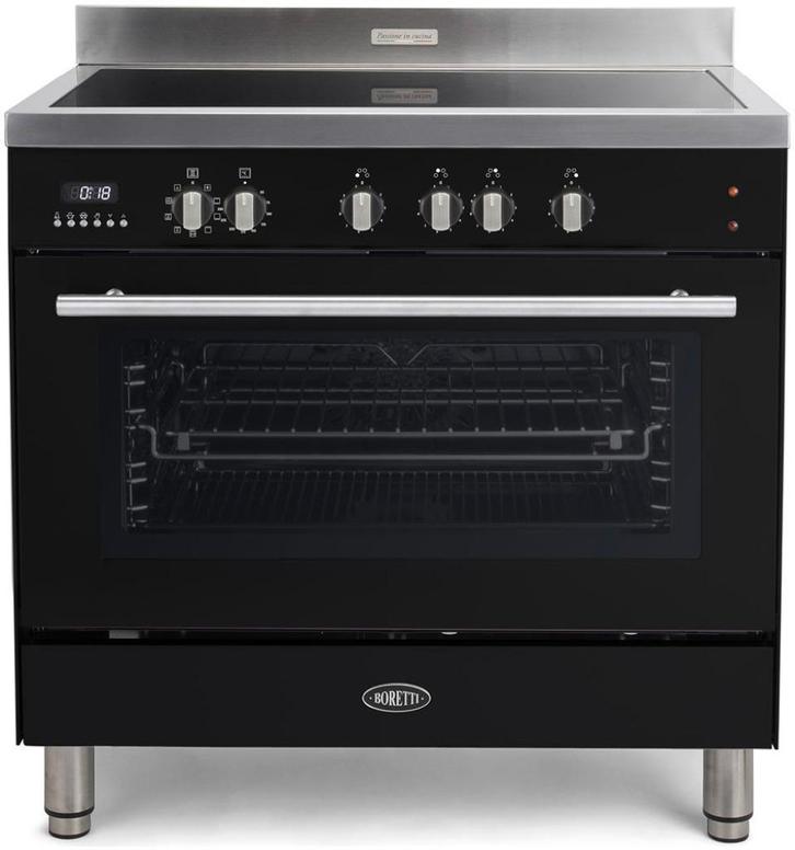 BORETTI MFBI901ZW INDUCTIEFORNUIS (SHOWMODEL), Witgoed en Apparatuur, Fornuizen, Zo goed als nieuw, Vrijstaand, Inductie, 5 kookzones of meer