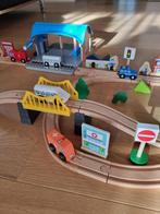 Houten speelgoed trein met uitbreiding station, Kinderen en Baby's, Speelgoed | Houten speelgoed, Ophalen, Zo goed als nieuw, Overige typen