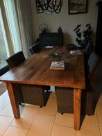Eettafel met 4 stoelen, Huis en Inrichting, Tafels | Eettafels, Ophalen, 100 tot 150 cm, 200 cm of meer, Zo goed als nieuw
