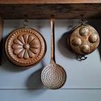 Brocante koperen bakvorm poffertjespan schuimspaan *Etage3*, Gebruikt, ., Ophalen of Verzenden, .