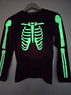 Carnaval shirt glow in the dark skelet maat 146 / 152, Ophalen of Verzenden, Zo goed als nieuw, Jongen of Meisje, Shirt of Longsleeve