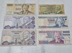 Turkije Lira Bankbiljetten Collectie 6 stuks, Postzegels en Munten, Bankbiljetten | Europa | Niet-Eurobiljetten, Ophalen of Verzenden