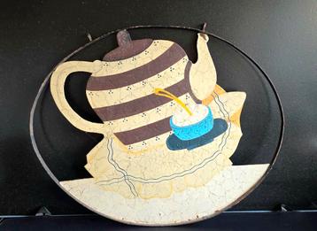 Vintage metalen theepot uithang-/reclamebord beschikbaar voor biedingen