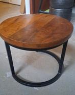 Bijzettafel Mangohout., 50 tot 100 cm, Rond, Zo goed als nieuw, Minder dan 50 cm