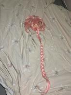 Roze Pruik met Vlecht - Cosplay of Feest!, Maat 38/40 (M), Carnaval, Ophalen of Verzenden, Zo goed als nieuw