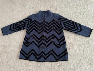 Vest/jas (dames) mt. L, blauw met zwart, zo goed als nieuw beschikbaar voor biedingen