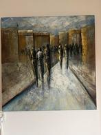 Abstract Schilderij: Figuren in de Stad, Ophalen