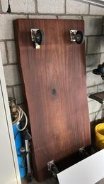 Houten salontafel op wielen, Huis en Inrichting, Tafels | Salontafels, Ophalen, Gebruikt, 50 tot 100 cm, 150 tot 200 cm