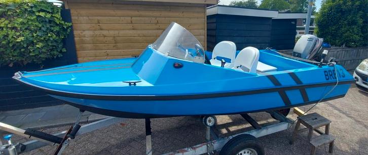 Mulder en Rijke BRB13, Watersport en Boten, Vis- en Consoleboten, Gebruikt, Tot 10 pk, 3 tot 6 meter, Benzine, Buitenboordmotor