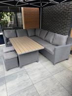 Loungeset Kettler hoekbank 2 delen, tafel, 2 krukjes tuinset, Tuin en Terras, Ophalen, Gebruikt, Bank, 8 zitplaatsen