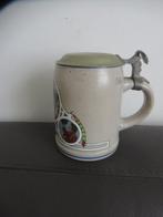 Jugendstil bier kruik steengoed, tin, Duits, Muss ie denn, Antiek en Kunst, Antiek | Keramiek en Aardewerk, Ophalen of Verzenden