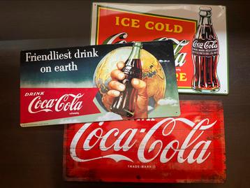 Coca Cola reclameborden - 3 designs (ook los te koop) beschikbaar voor biedingen