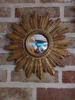 Vintage bolle ronde convex zonnespiegel – sunburst mirror, Ophalen of Verzenden