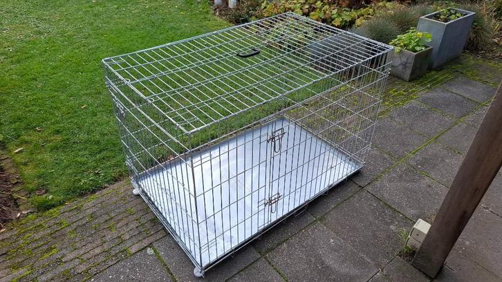 Metalen bench XXL LXBXH 122x76x84 opvouwbaar, Dieren en Toebehoren, Hondenbenches, Gebruikt, Ophalen