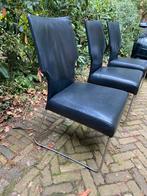 3 Bert Plantagie eetkamerstoelen - Zwart leer, Huis en Inrichting, Stoelen, Ophalen, Gebruikt, Drie, Zwart