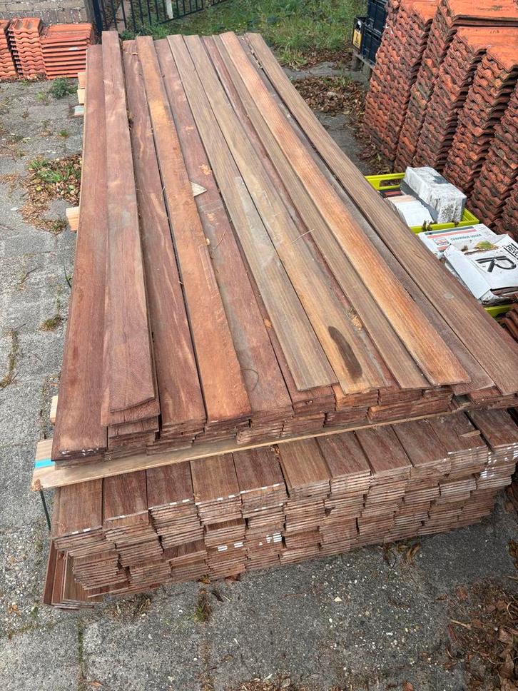 Hardhouten Latten - Diverse Afmetingen, Tuin en Terras, Terrasdelen en Vlonders, Zo goed als nieuw, Hout, Ophalen