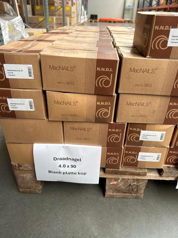 445 Kilo Draadnagels 4.0x90 - Nieuw!, Doe-het-zelf en Verbouw, IJzerwaren en Bevestigingsmiddelen, Nieuw, Spijkers, 50 tot 100 mm