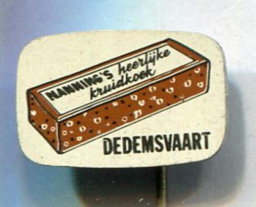 Nanning's heerlijke kruidkoek Dedemsvaart speldje ( W_426a ), Verzamelen, Speldjes, Pins en Buttons, Zo goed als nieuw, Speldje of Pin