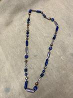 Lange ketting vintage ook als armband blauw zilver, Verzenden, Zo goed als nieuw, Blauw, Overige materialen